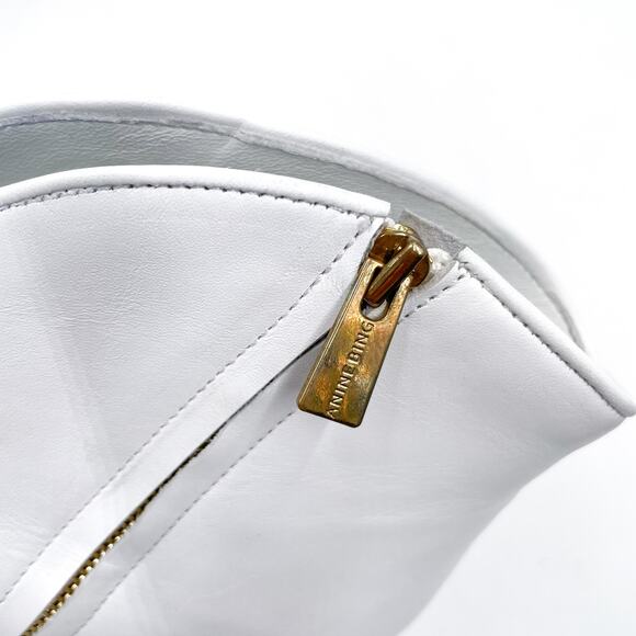 Anine Bing Frankie Leather Boots White Kitten Heels Pointed Toe Sz 37 /‎ 7 US - Picture 9 of 14